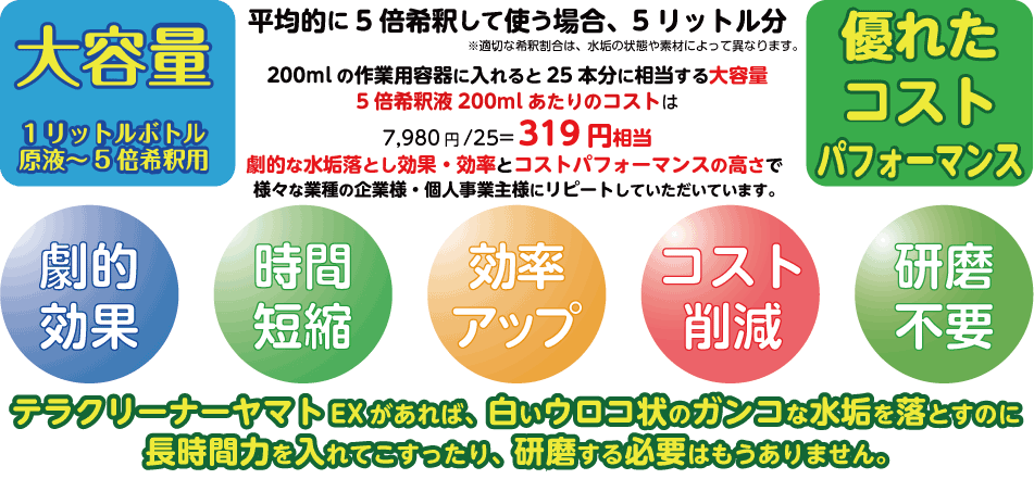水垢落とし洗剤テラクリーナーヤマト希釈液の価格