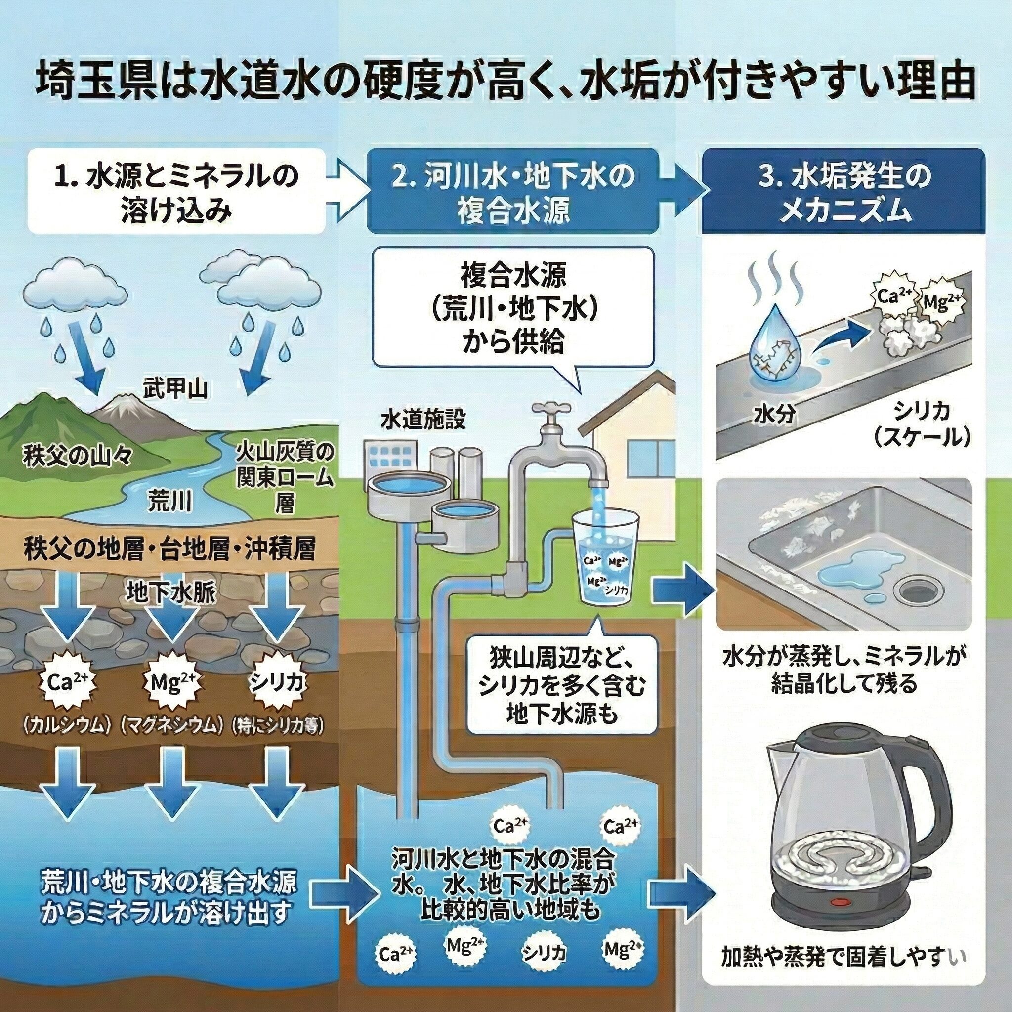 埼玉県の水道水の硬度が高い理由
