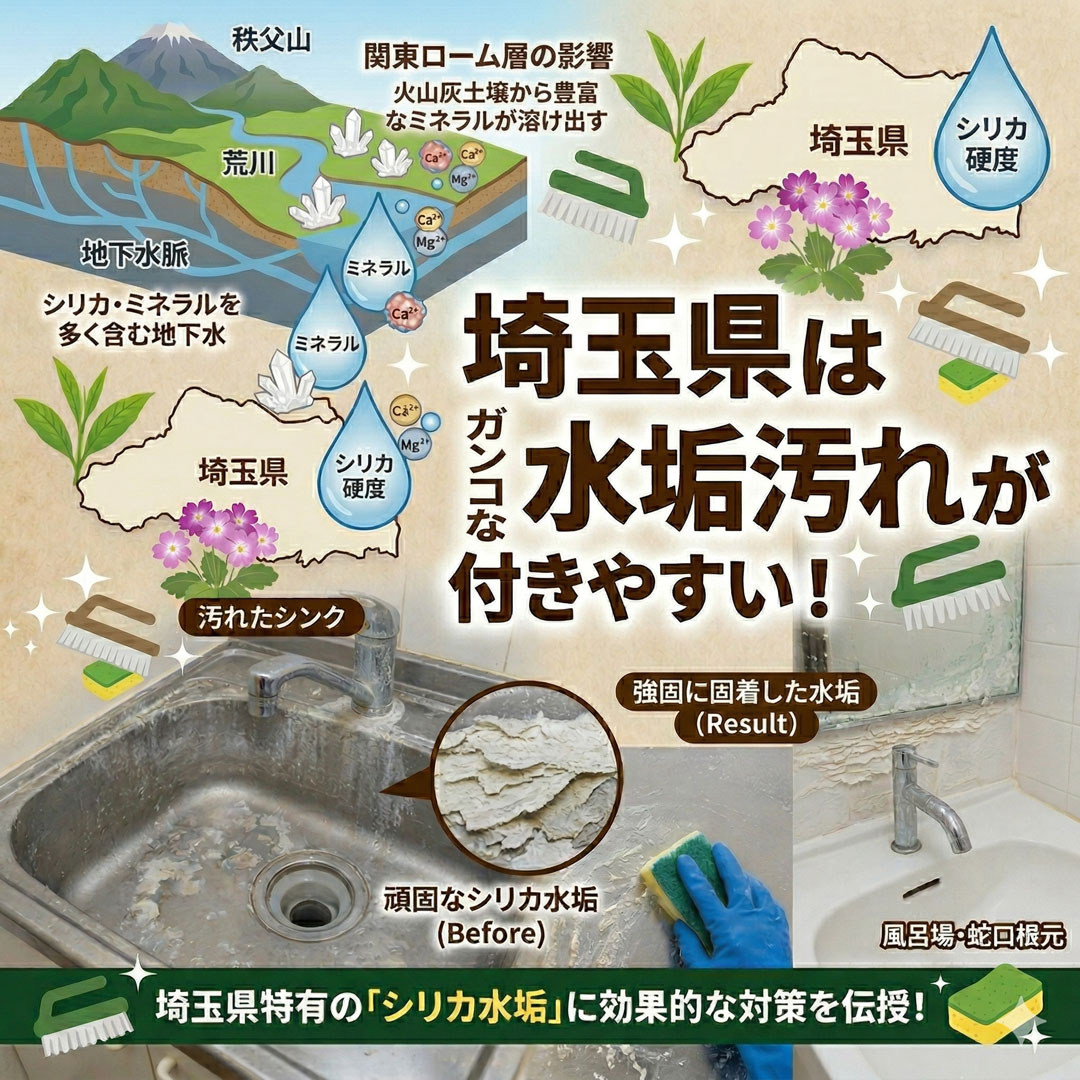 埼玉県の水垢汚れはつきやすい